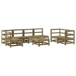 vidaXL Salon de jardin 8 Pièces bois de pin imprégné
