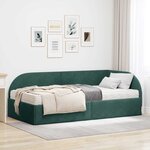 vidaXL Cadre de lit d'angle avec matelas 2 pc Vert foncé 80 x 200 cm