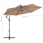 vidaXL Parasol de jardin en porte-à-faux et poteau en aluminium taupe