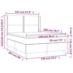 vidaXL Sommier à lattes de lit matelas LED Crème 140x200 cm Tissu