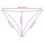vidaXL Voile de parasol tissu oxford triangulaire 3 5x3 5x4 9 m taupe