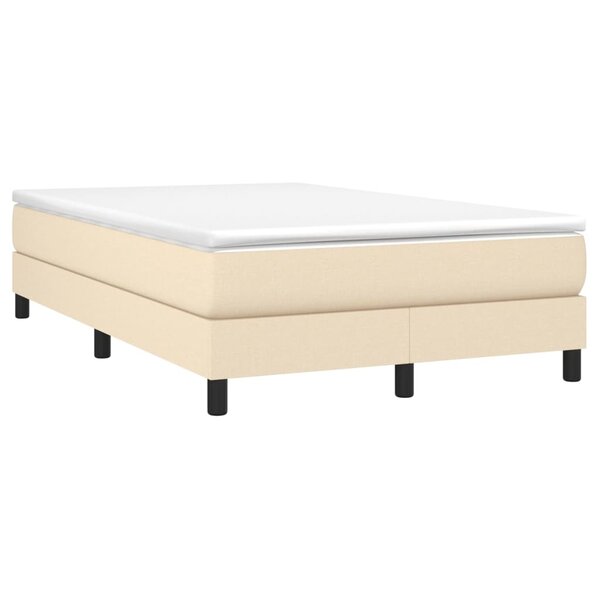 vidaXL Sommier à lattes de lit avec matelas crème 120x190 cm tissu