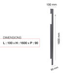 Pied latéral à sceller Gris anthracite RAL 7016 M