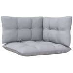 vidaXL Salon de jardin 8 Pièces avec coussins gris Bois de pin