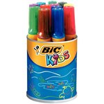 Pot 12 feutres KIDS DECORALO Pte ogive bloquée extra large 12 couleurs assorties BIC