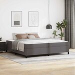 vidaXL Cadre de lit avec matelas Gris 200 x 200 cm Faux cuir