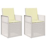 vidaXL Chaises de jardin salle à manger 2 pc Blanc et crème PP