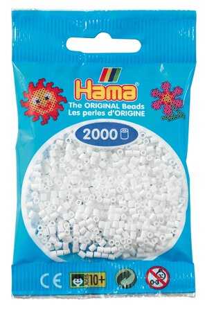 2 000 perles mini (petites perles Ø2 5 mm) blanc