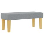 vidaXL Lit avec sommier et banc gris clair 100x200 cm tissu
