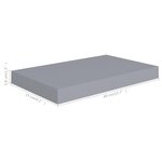 vidaXL Étagères murales flottantes 4 Pièces Gris 40x23x3 8 cm MDF
