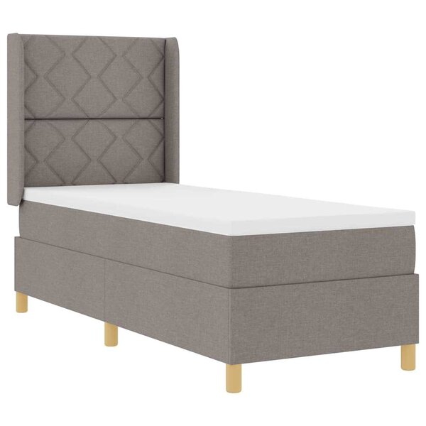 vidaXL Lit à Ressorts avec matelas Taupe 80 x 200 cm tissu