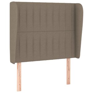 vidaXL Tête de lit avec oreilles Taupe 103x23x118/128 cm Tissu