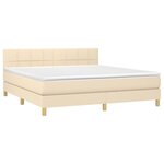 vidaXL Sommier à lattes de lit avec matelas Crème 180x200 cm Tissu