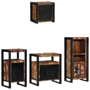 vidaXL Ensemble de mobilier de salle de bain 4 Pièces Bois Recyclé Solide