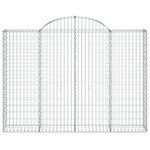 vidaXL Paniers à gabions arqués 15 Pièces 200x30x140/160 cm Fer galvanisé