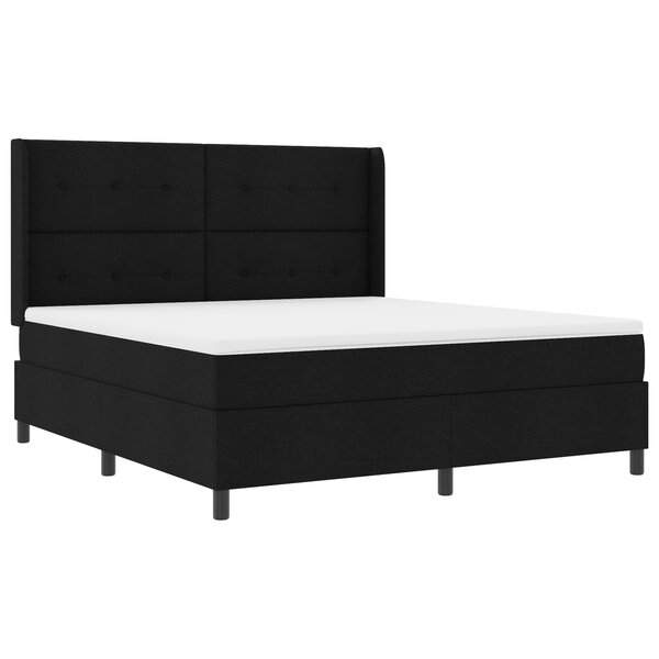 vidaXL Lit avec sommier et matelas & LED Noir 180x200 cm Tissu