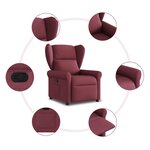 vidaXL Fauteuil inclinable Rouge bordeaux Tissu