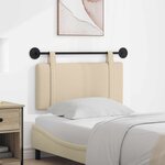vidaXL Tête de lit suspendue Crème Tissu