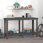 vidaXL Banc de travail Gris 140x50x80 cm Bois de pin massif