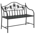 vidaXL Banc de jardin Noir 104 x 52 5 x 89 cm Acier