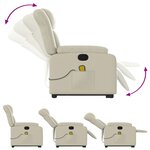 vidaXL Fauteuil inclinable de massage Crème Similicuir