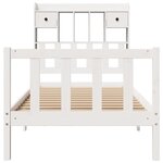 vidaXL Lit bibliothèque sans matelas blanc 100x200 cm bois pin massif