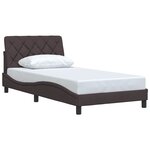 vidaXL Cadre de lit sans matelas marron foncé 100x200 cm tissu