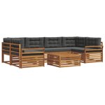 vidaXL Ensemble de canapés d'extérieur 7 pc Naturel et Anthracite