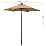 vidaXL Parasol de jardin avec lumières LED taupe 200x211 cm aluminium