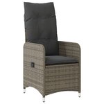 vidaXL Ensemble de bistro de jardin 3 Pièces coussins gris poly rotin