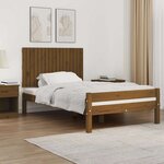 vidaXL Tête de lit murale Marron miel 108x3x60 cm Bois massif de pin