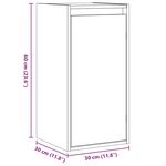 vidaXL Armoire murale 30x30x60 cm Bois de pin massif