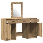 vidaXL Table de Toilette avec tiroir 3 Pièces Marron 50 x 41 x 135 cm