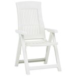 vidaXL Chaises inclinables de jardin 2 Pièces Plastique Blanc