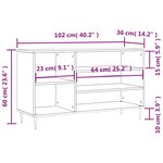 vidaXL Armoire à chaussures Gris béton 102x36x60 cm Bois d'ingénierie