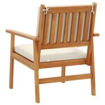vidaXL Chaise de jardin avec coussin 2 Pièces Marron Bois d'acacia massif