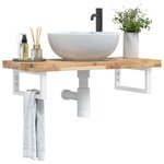 vidaXL Étagère de vasque murale acier et bois massif d'acacia