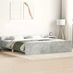 vidaXL Cadre de lit sans matelas gris béton 180x200 cm