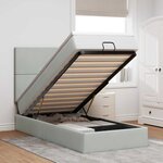 vidaXL Cadre de lit ottoman avec matelas gris clair 80x200 cm velours