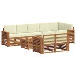 vidaXL Ensembles de canapés avec coussin 9 Pièces Naturel et Crème