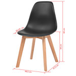 vidaXL Chaises à manger lot de 6 Noir Plastique