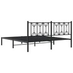 vidaXL Cadre de lit métal avec tête de lit noir 183x213 cm