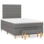 vidaXL Sommier à lattes de lit avec matelas noir 120x190 cm tissu