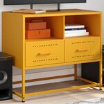 vidaXL Meuble TV jaune moutarde 68x39x60 5 cm acier