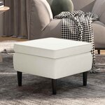 vidaXL Tabouret avec pieds en bois Velours crème