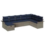 vidaXL Ensemble de canapé de jardin avec coussin 8 Pièces Poly rotin