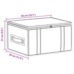 vidaXL Boîte de rangement avec fenêtre transparente Gris Tissu intissé