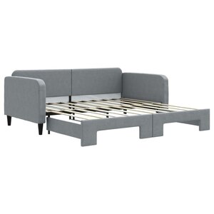 vidaXL Lit de jour avec lit gigogne gris clair 90x190 cm tissu