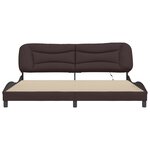vidaXL Cadre de lit avec LED sans matelas marron foncé 200x200cm tissu