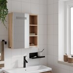 vidaXL Armoire de salle de bain à miroir avec LED chêne 45x13x52 cm